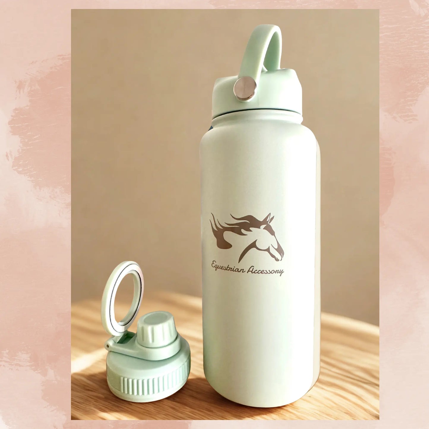 Gourde isotherme avec paille et support magnétique Equestrian Accessory